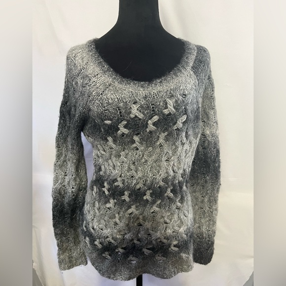 Sundance Sweaters - Sundance sweater alpaca‎ wool cable knit Gradient gray small eclectic grunge